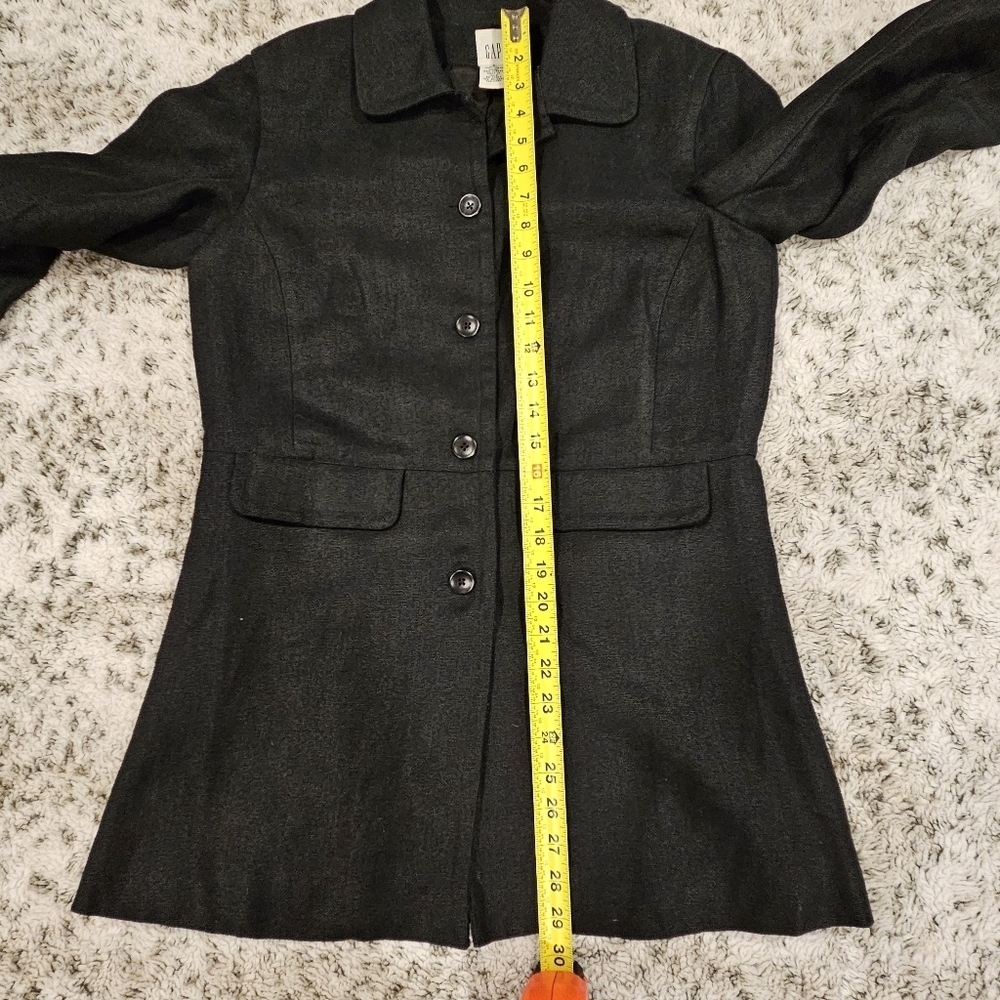 Gap SZ 6 100% Linen Black Career Sheath Dress With Matching Jacket Blazer - Picture 8 of 15